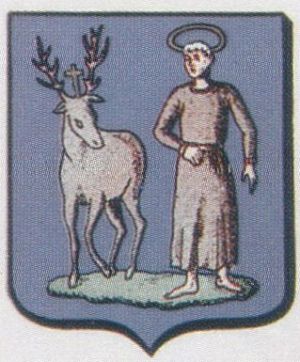 alt=Blason de Saint-Huber/Arms (crest) of Saint-Hubert