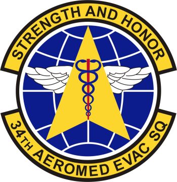Coat of arms (crest) of the 34th Aeromedical Evacuation Squadron, US Air Force