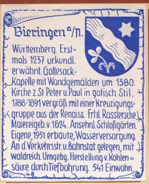 Wappen von Bieringen (Rottenburg am Neckar)/Coat of arms (crest) of Bieringen (Rottenburg am Neckar)