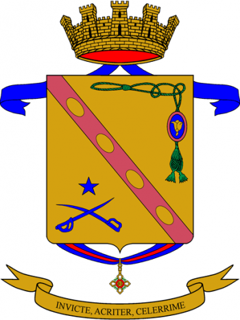 Coat of arms (crest) of the 9th Bersaglieri Regiment (also 28th Bersaglieri Battalion Oslavia), Italian Army