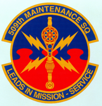 Coat of arms (crest) of the 509th Maintenance Squadron, US Air Force