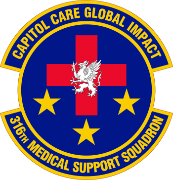 Coat of arms (crest) of the 316th Medical Support Squadron, US Air Force
