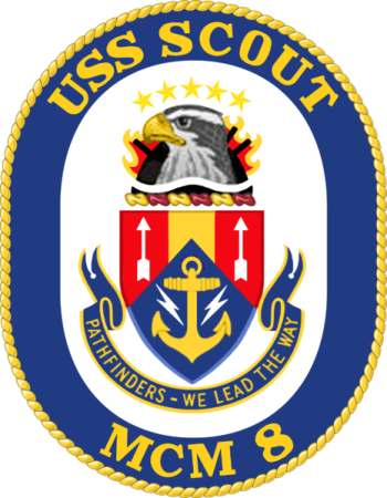 Coat of arms (crest) of the Mine Countermeasures Ship USS Scout