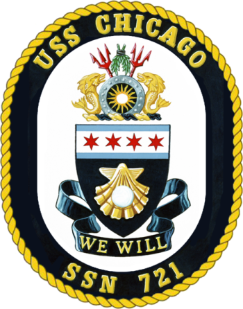 Coat of arms (crest) of the Submarine USS Chicago (SSN-721)