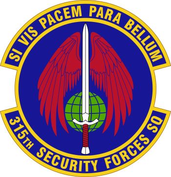 Coat of arms (crest) of the 315th Security Forces Squadron, US Air Force