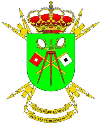 Coat of arms (crest) of the Signal Battalion I-21, Spanish Army