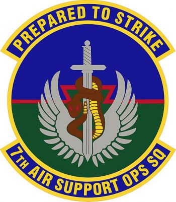 Coat of arms (crest) of the 7th Air Support Operations Squadron, US Air Force