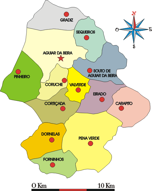 Mapa administrativo do municpio de Aguiar da Beira