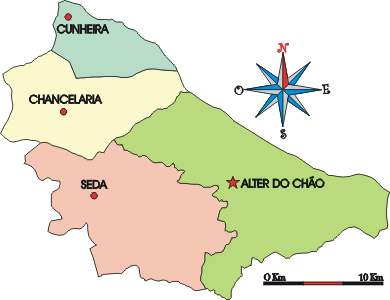 Mapa administrativo do municpio de Alter do Cho