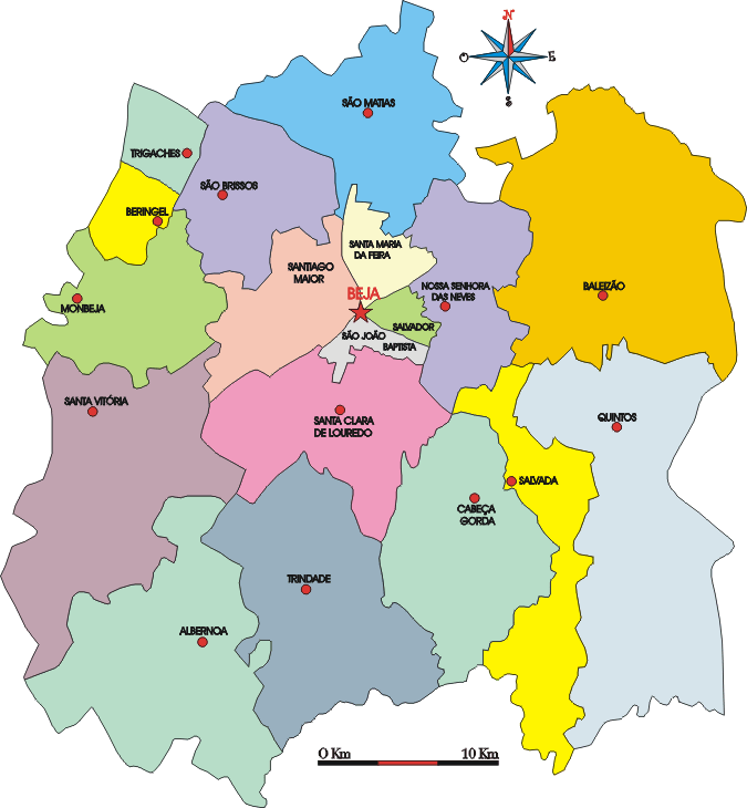 Mapa administrativo do municpio da Beja