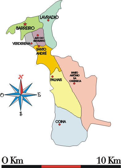 Mapa administrativo do municpio do Barreiro
