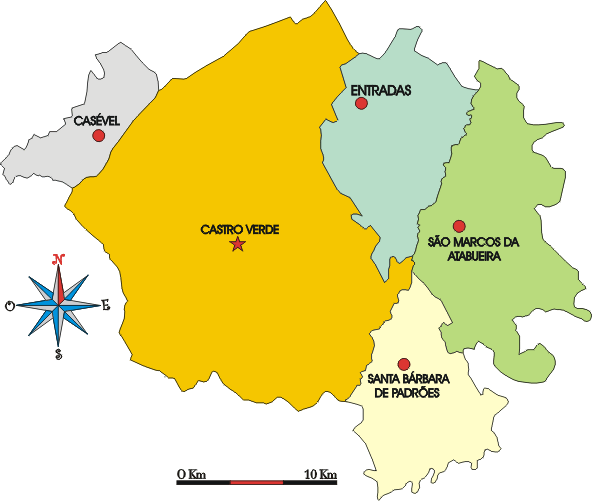 Mapa administrativo do municpio de Castro Verde