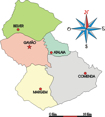 Mapa administrativo do municpio de Gavio