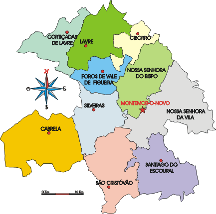 Mapa administrativo do municpio de Montemor-o-Novo
