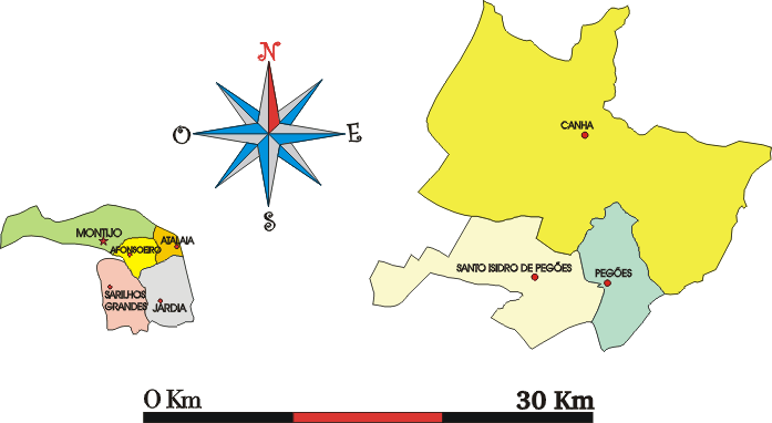 Mapa administrativo do municpio do Montijo