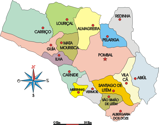 Mapa administrativo do municpio de Pombal