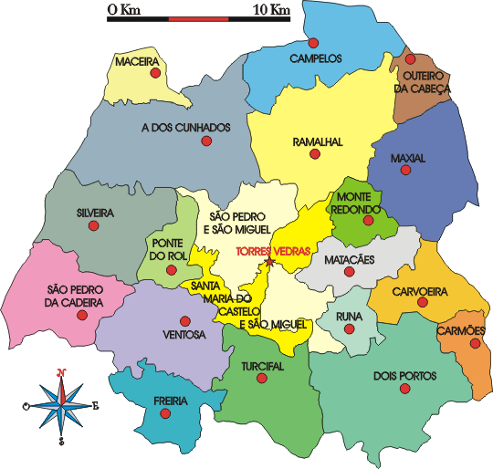 Mapa administrativo do municpio de Torres Vedras