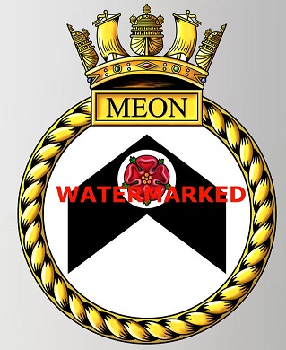 Coat of arms (crest) of the HMS Meon, Royal Navy