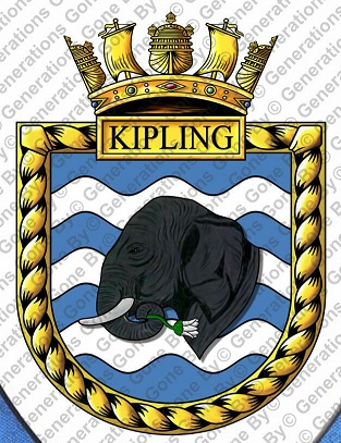 Coat of arms (crest) of the HMS Kipling, Royal Navy