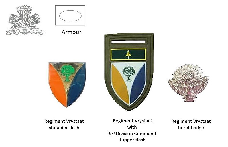 Coat of arms (crest) of the Regiment Vrystaat, South African Army