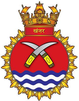 Coat of arms (crest) of the INS Khanjar, Indian Navy
