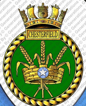 Coat of arms (crest) of the HMS Chesterfield, Royal Navy