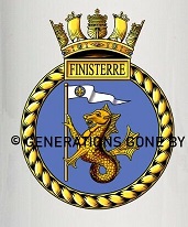 Coat of arms (crest) of the HMS Finisterre, Royal Navy