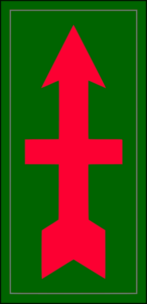 Coat of arms (crest) of 32nd Infantry Division Red Arrow , USA