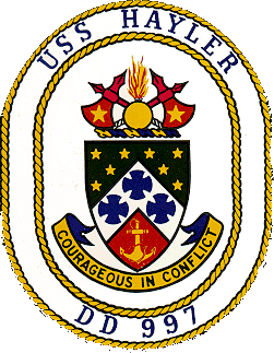 Coat of arms (crest) of the Destroyer USS Hayler (DD-997)