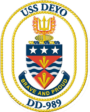 Coat of arms (crest) of the Destroyer USS Deyo (DD-989)