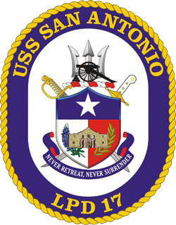 Coat of arms (crest) of the Ampibious Transport Dock USS San Antonio (LPD-17), US Navy