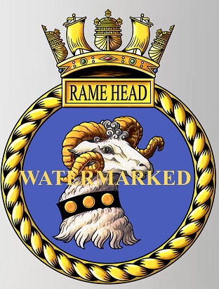 Coat of arms (crest) of the HMS Rame Head, Royal Navy