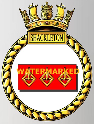 Coat of arms (crest) of the HMS Shackleton, Royal Navy