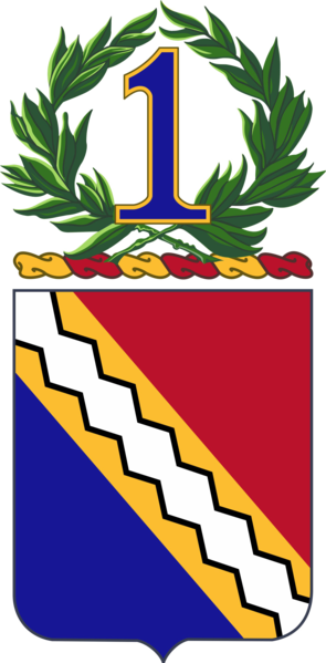 center Coat of arms (crest) of 1st Infantry Regiment, US Army