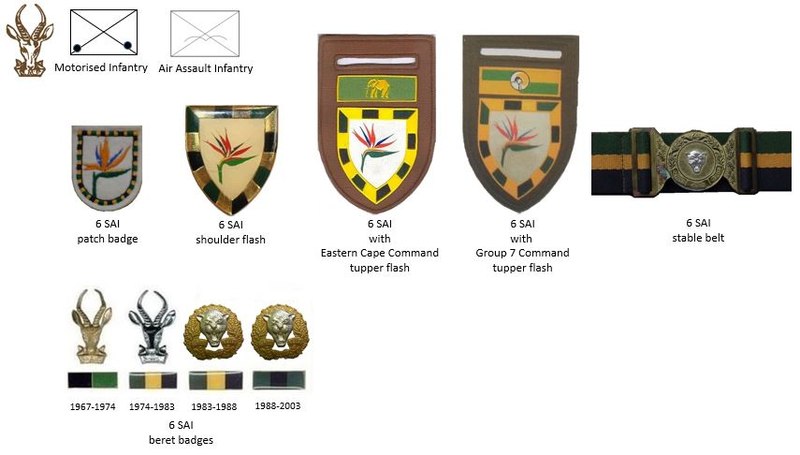 Coat of arms (crest) of the 6th South African Infantry Battalion, South African Army