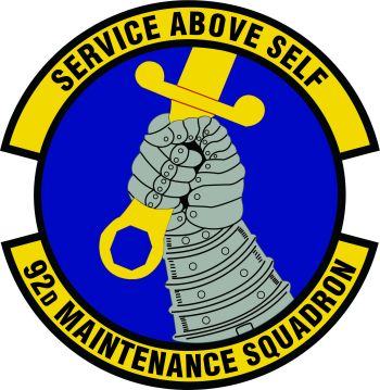 Coat of arms (crest) of the 92nd Maintenance Squadron, US Air Force