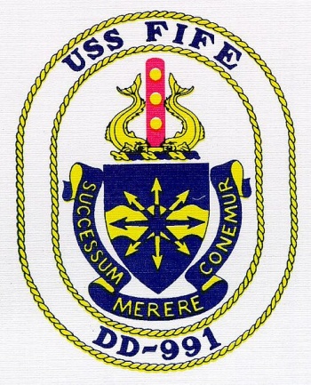 Coat of arms (crest) of the Destroyer USS Fife (DD-991)