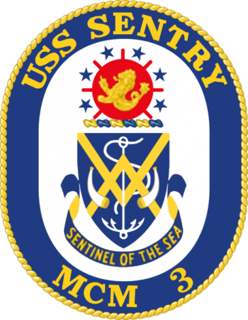 Coat of arms (crest) of the Mine Countermeasures Ship USS Sentry