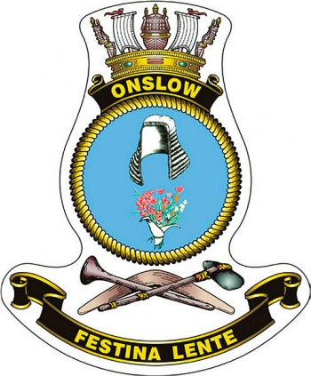 Coat of arms (crest) of the HMAS Onslow, Royal Australian Navy