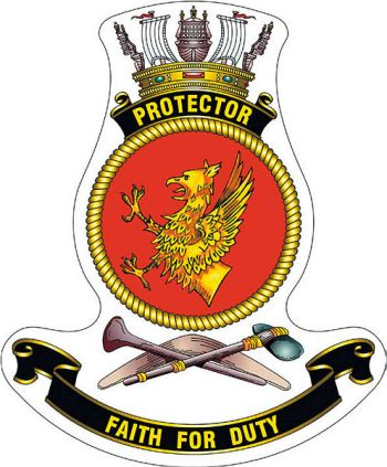 Coat of arms (crest) of the HMAS Protector, Royal Australian Navy