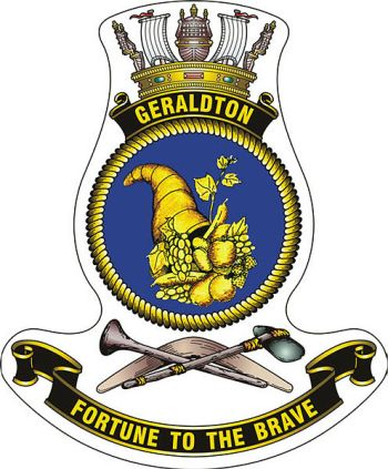 Coat of arms (crest) of the HMAS Geraldton, Royal Australian Navy