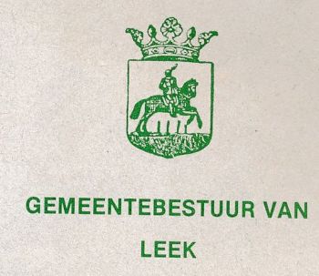 Wapen van Leek (Groningen)/Coat of arms (crest) of Leek (Groningen)