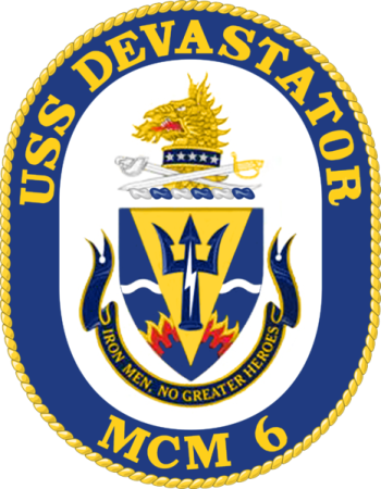 Coat of arms (crest) of the Mine Countermeasures Ship USS Devastator