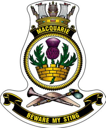 Coat of arms (crest) of the HMAS Macquarie, Royal Australian Navy