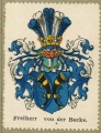 Wappen Freiherr von der Becke nr. 905 Freiherr von der Becke