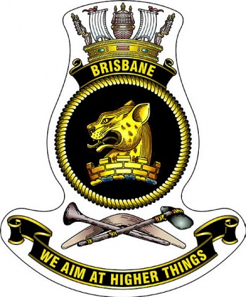Coat of arms (crest) of the HMAS Brisbane, Royal Australian Navy