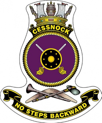 Coat of arms (crest) of the HMAS Cessnock, Royal Australian Navy