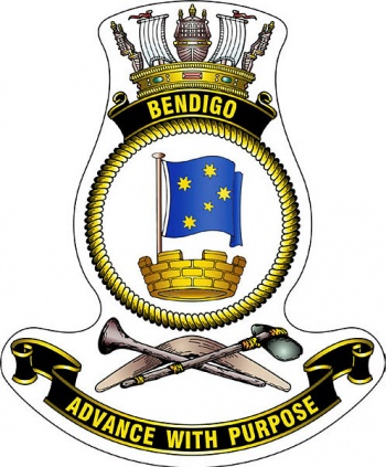 Coat of arms (crest) of the HMAS Bendigo, Royal Australian Navy