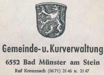 Wappen von Bad Münster am Stein/Coat of arms (crest) of Bad Münster am Stein