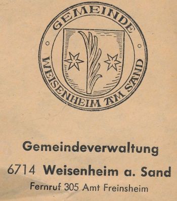 Wappen von Weisenheim am Sand/Coat of arms (crest) of Weisenheim am Sand